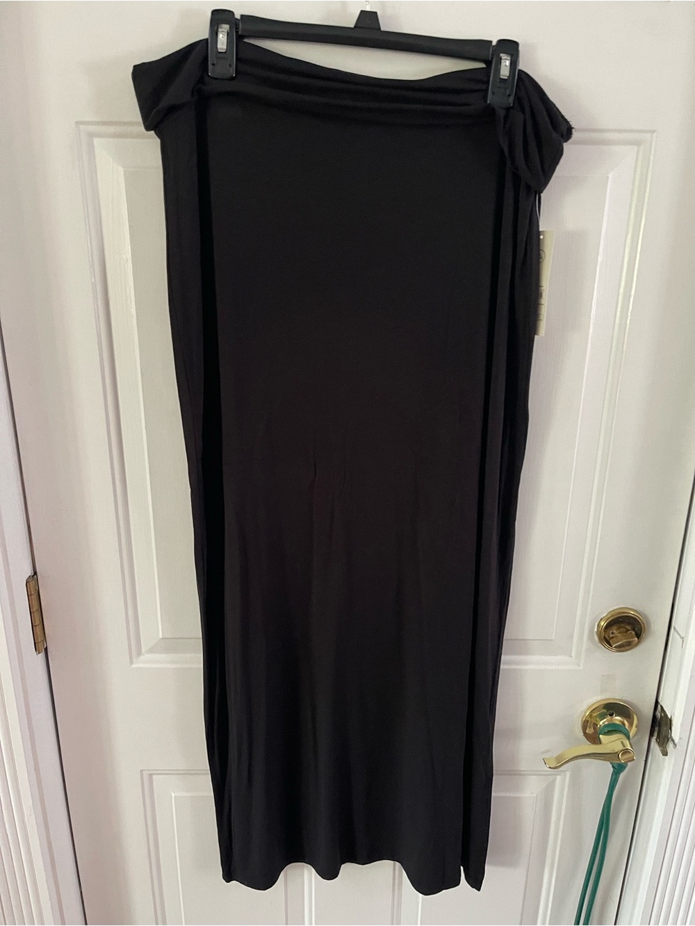 No Boundaries Black Maxi Skirt with Foldover Waist NWT